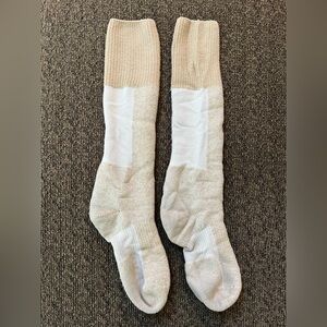 Vintage Wool Blend Ski Socks Cream and White